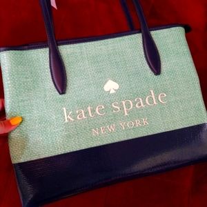 NWT Kate Spade Aqua/Navy Tote